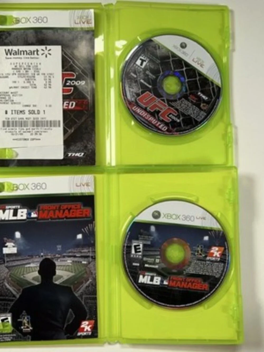 Xbox 360 Game Lot UFC 2009 Undisputed & MLB Front Office Manager CIB TESTED